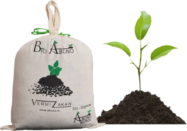 Abono Vermicompost - Organic & Natural Nutrient-enrich Fertilizer, Eco-Friendly, Reusable Cotton Bag Packed(1 Kg) Fertilizer