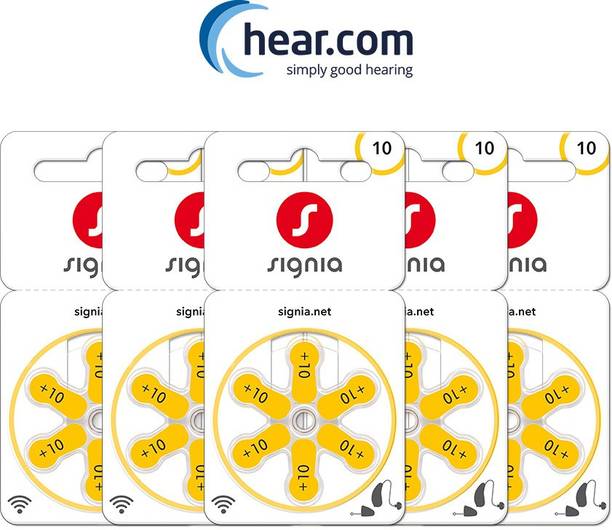 Signia Hearing Aid Battery Size 10- Pack of 30 Batteries with Hea