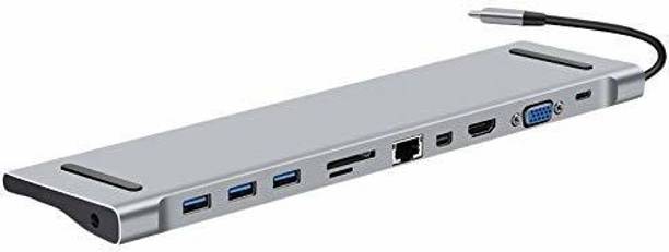 Nsinc USB C Hub Docking Station Aluminum Multi-Function 11 in 1 Hub Pro,Gigabit Ethernet,3.0 USB Ports,SD Card, Headphone/Speaker Connections,HDMI/VGA/SD/TF/RJ45/USB-C Converter USB C Hub Docking Station Aluminum Multi-Function 11 in 1 Hub Pro,Gigabit Ethernet,3.0 USB Ports,SD Card, Headphone/Speaker Connections,HDMI/VGA/SD/TF/RJ45/USB-C Converter USB Hub