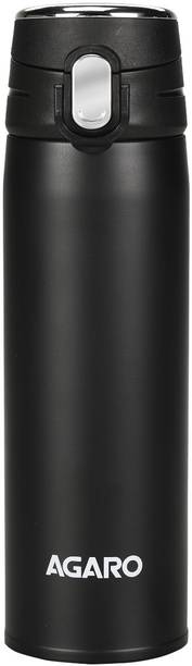 AGARO Stainless Steel Vacuum Flask 500ML, Hot and Cold Upto 16hrs, (Black) 500 ml Flask