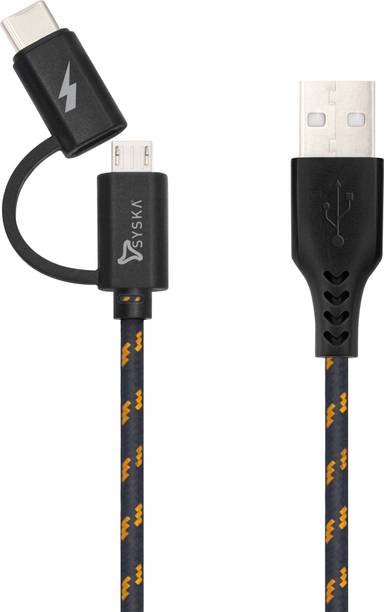 Syska Power Sharing Cable 2 A 1.5 m CC21 2 in 1-BLACK GOLD