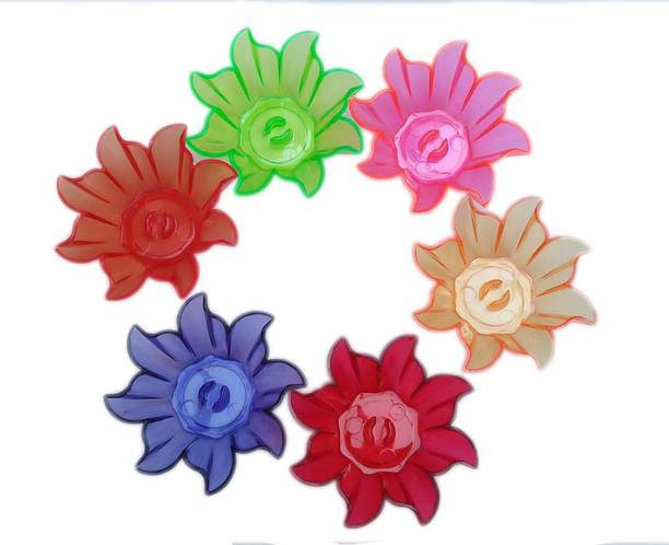 ASSA RETAILS PLASTIC FLOATING TRANSPARENT REFLECTION DIYA WITH WICKS AND SPRINGS Plastic (Pack of 12) Table Diya