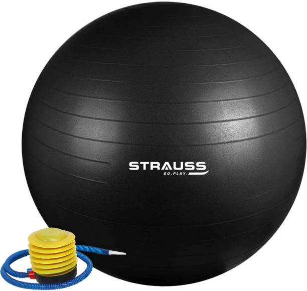 Strauss Anti Burst Exercise & Fitness Ball | Gym Workout & Balance Ball, Black (75 CM) Gym Ball