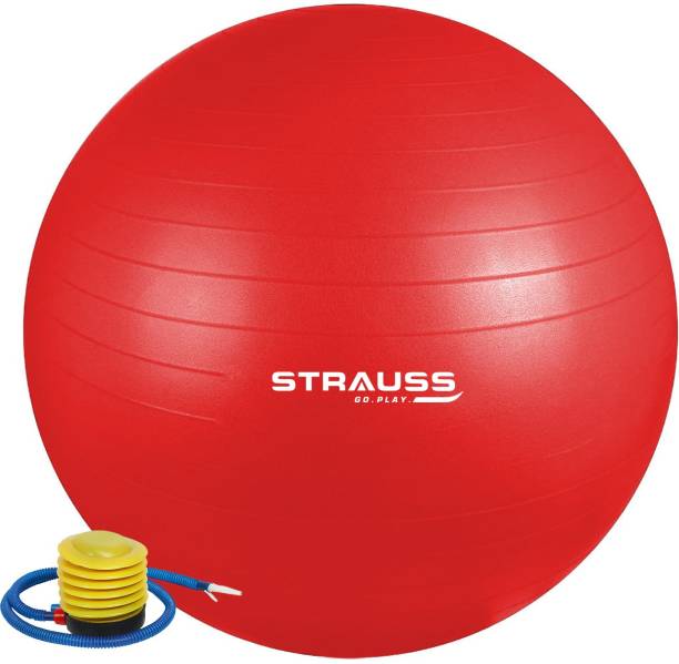 Strauss Anti Burst Exercise & Fitness Ball | Gym Workout & Balance Ball, Red (65 CM) Gym Ball