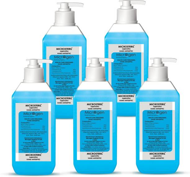 Microgen Microsteril Hand Rub 70% Isopropayl Base  each (500ml) | Pack of 5 Hand Rub Pump Dispenser