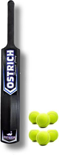 Ostrich Solid PVC Black Bat Size 3 For 6-8 Years Kids With 6 Piece Light Weight Tennis Ball क्रिकेट किट