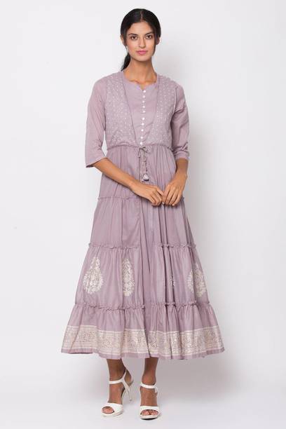 Printed Pure Cotton Frontslit Kurta for Women