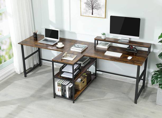 TEKAVO Double Workstation, Table for two people, Industrial use conference desk Engineered Wood Conference Table
