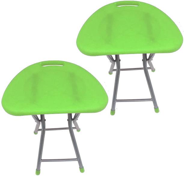 Branco Living Room Garden Office Folding Step Stool for Kids & Adults Set of Two- Green- Outdoor & Cafeteria Stool