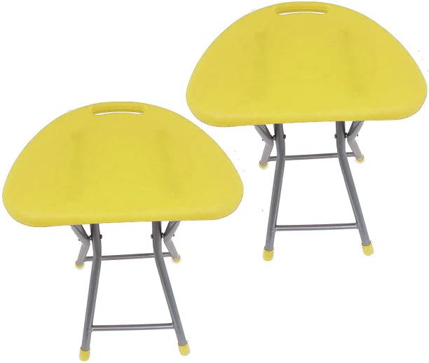 Branco Living Room Garden Office Folding Step Stool for Kids & Adults Set of Two- Yellow- Outdoor & Cafeteria Stool