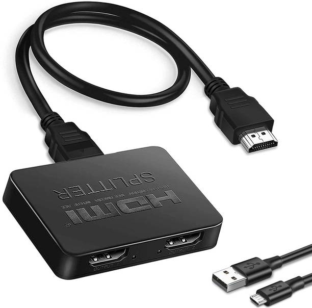 microware  TV-out Cable HDMI Splitter 1 in 2 Out, 4K HDMI Splitter for Dual Monitors, Full HD HDMI Amplifier Splitter for Xbox, PS4, PS3, DVD, HDTV