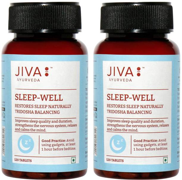 JIVA Sleep-Well Tablets - Restores Natural Sleep - Strengthens Nervous System - 120 Tablets Each - Pack of 2