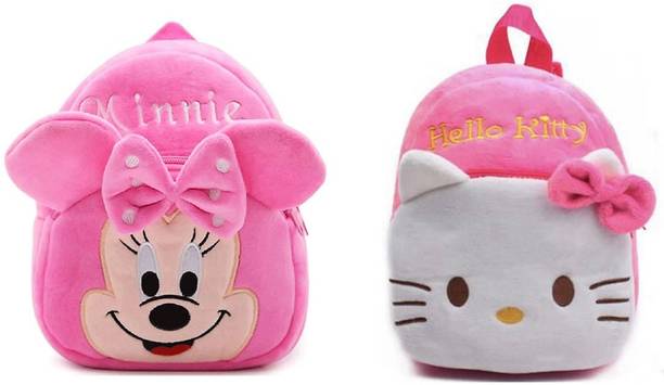 Afya Soft Toy Bag Hello Kitty & Minnie Plush Bag For Cute Kids 2-5 Years Plush Bag