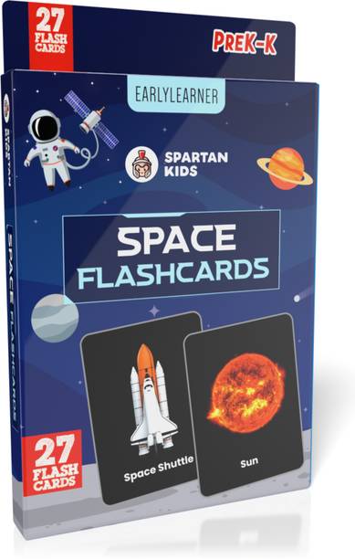 spartan kids Space Flash Cards | 27 Early Learning Flash Cards for Kids