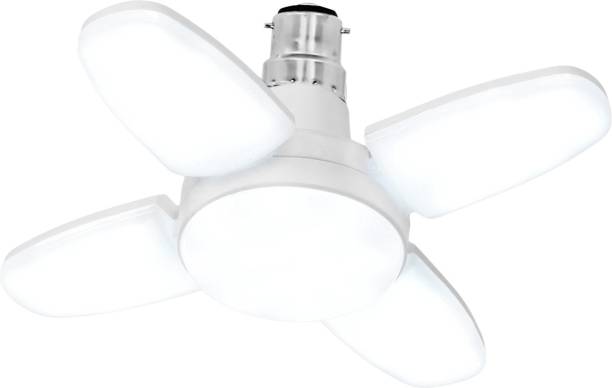 PLANX 25 W decorative foldable fan light B-22 led bulb ( white pack of 1 ) Chandelier Ceiling Lamp