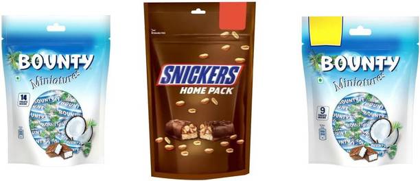 BOUNTY and Snickers Miniature Combo | Perfect Party Pack | Birthday Gift | Premium Chocolate Combo Bars