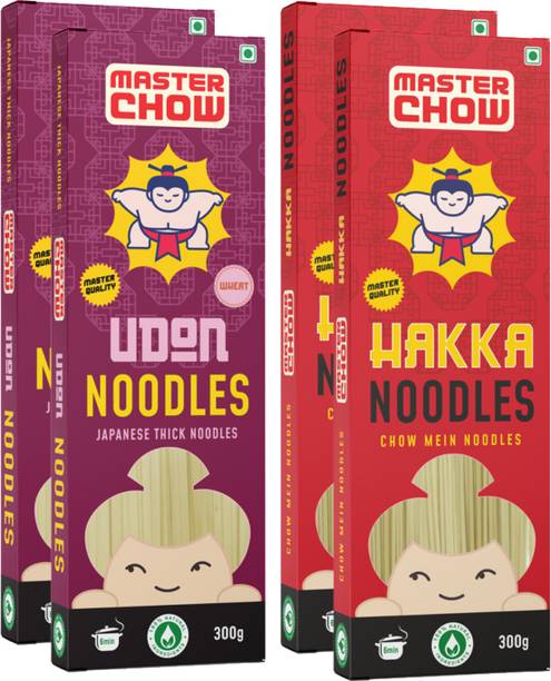 MasterChow Chinese Hakka & Udon Noodle Kit (Pack of 4) | No Preservatives | Get Restaurant Style Taste in Just 10 Minutes | Serves 4-5 Meals Hakka Noodles Vegetarian