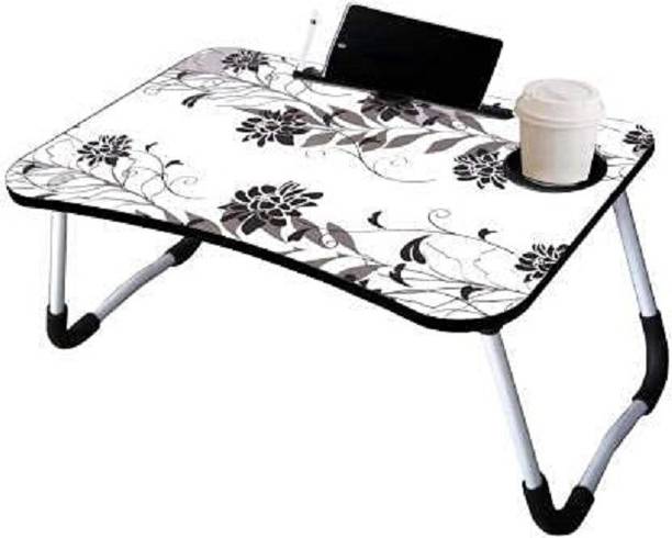 AVI CREATION White Flower Metal Portable Laptop Table