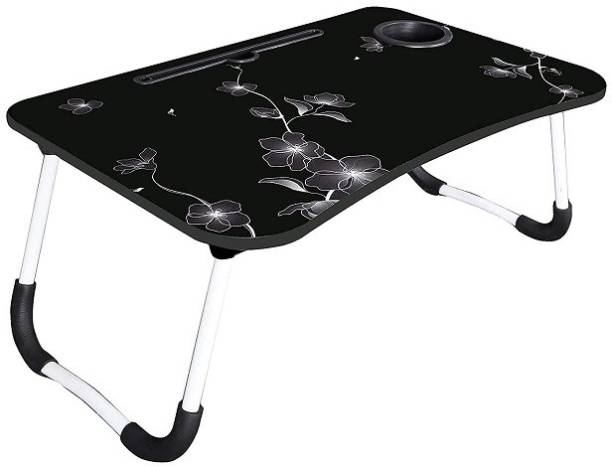AVI CREATION Black flower Metal Portable Laptop Table