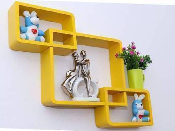 AN Craft Wall shelf intersecting shelves Set of 3 MDF MDF (Medium Density Fiber) Wall Shelf