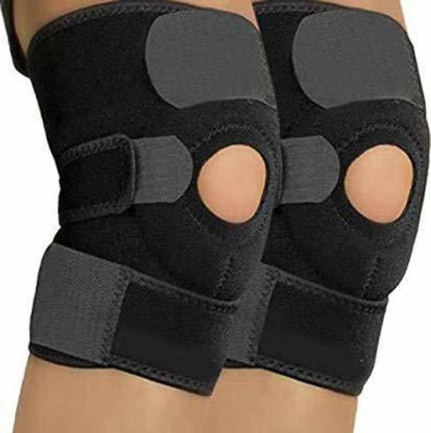 INSPIREHUNT Adjustable Knee Cap Support Brace for Sports, Gym, Running,(Black) Knee Support