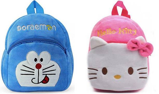 Afya Soft Toy Bag Doraemon & Hello Kitty Plush Bag For Cute Kids 2-5 Years Plush Bag