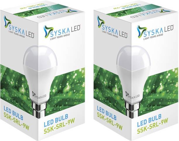 Syska Led Lights ssk-srl-9w-pack of 2 9 W Standard B22 LED Bulb