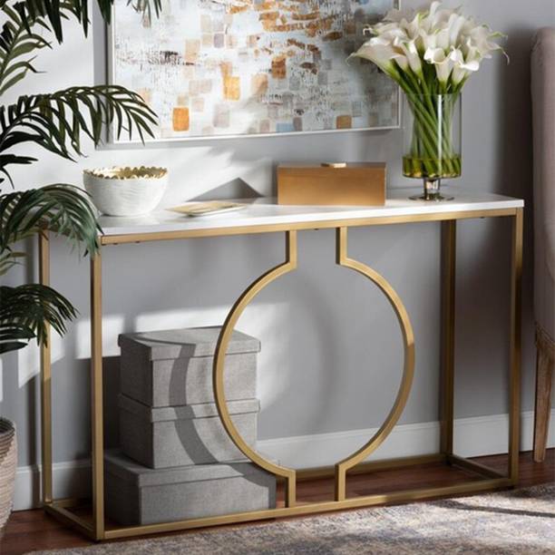 Alphwood Modern Ring Metal Console Table (Finish Color - Gold, Pr