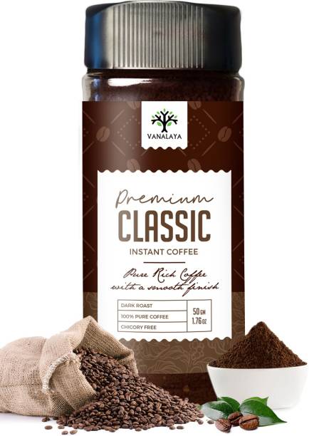 Vanalaya Premium Classic Instant Coffee, Black Coffee Powder With Rich Aroma & Taste For Weight Loss, Stress Relief Instant Coffee