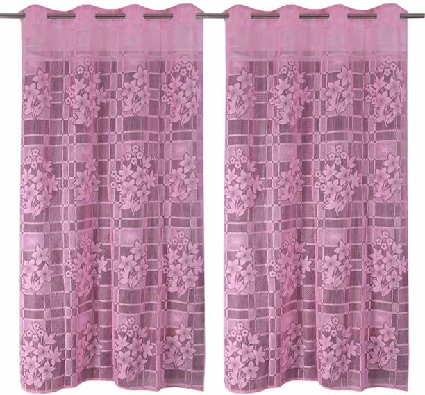 DTODEXPRESS 274.3 cm (9 ft) Long Door Net Semi Transparent Curtain (Pack Of 2)