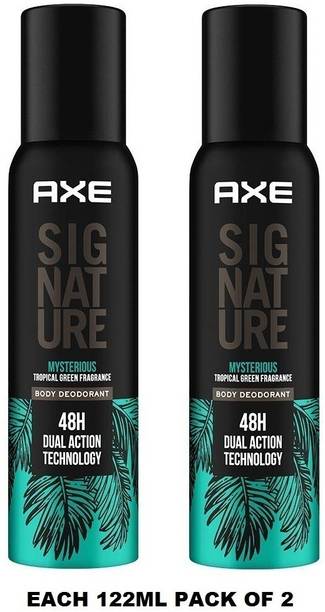 AXE Signature Mysterious Tropical Green Fragrance No Gas Deodorant Body Spray Each 122ml Pack of -2 Body Spray - For Men