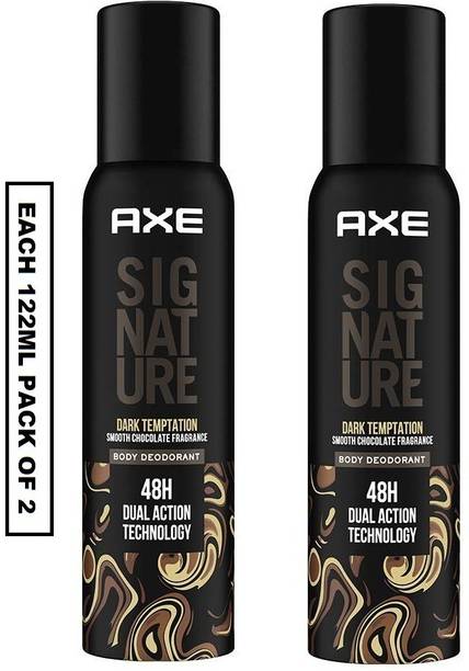 AXE Signature Dark Temptation (Smooth Chocolate Fragrance No Gas Deodorant Body Spray) Each 122ml Set of 2 Body Spray - For Men