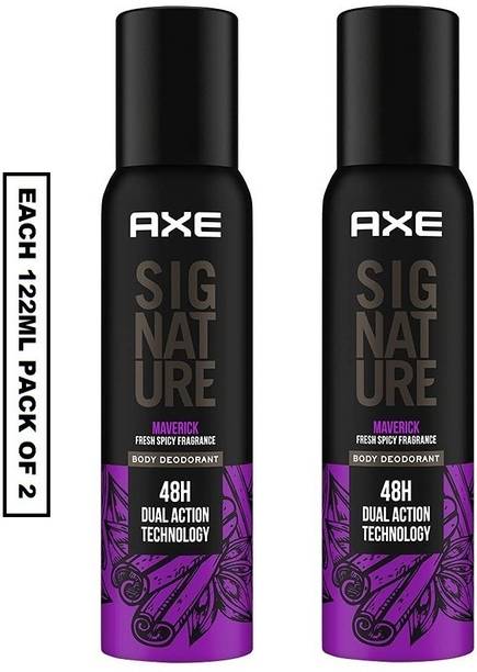 AXE Signature Maverick Fresh Spicy Fragrance No Gas Deodorant Body Spray Each 122ml Pack of -2 Body Spray  -  For Men