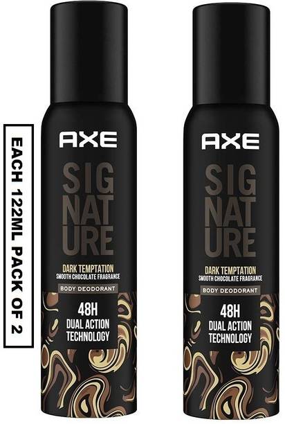 AXE Signature Dark Temptation Smooth Chocolate Fragrance No Gas Deodorant Body Spray Each 122ml Pack of -2 Body Spray - For Men