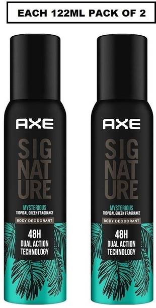 AXE Signature (Mysterious) Green Fragrance No Gas Deodorant Body Spray Each 122ml Set of 2 Body Spray  -  For Men