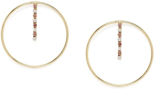 AlamodFashion Party Wear Brass Gold Plated AD Diamond Earring Tops For Women Brass Stud Earring