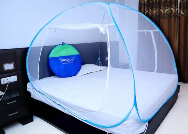 डेग्लो Mosquito Net for Double Bed Polyester, Foldable, High Durability, Lightweight with Free Saviours | Mosquito Net for Baby, Adult | Size: 6 x 6.5 पॉलिएस्टर के लिए बनाया गया मॉस्कीटो नेट