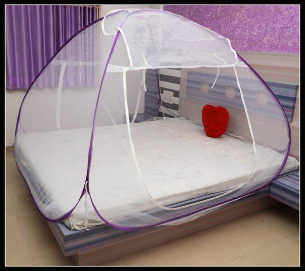 एट्रियस Mosquito Net, Polyester Foldable King Size Bed,Double Bed,Queen Size Bed with Free Saviours(Suitable for 6ft x 6ft to 6.9ft x 6.9ft) - White 011441 पॉलिएस्टर एडल्ट के लिए बनाया गया मॉस्कीटो नेट