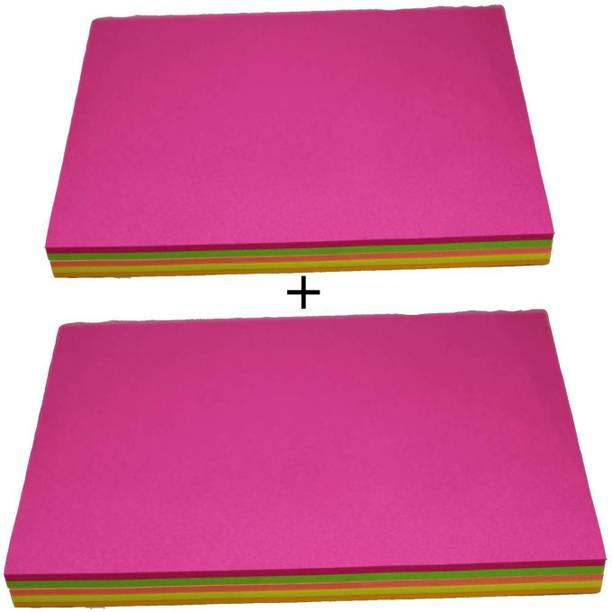 champcool (3X 4 inch ) Sticky note pads || Paper Self Adhesive Sticky Notes Bookmark Point It Marker Sticker 200 Sheets 20 sheet each colour Regular, 5 Colour 100 sheet each pad (Set Of 2, Multicolor) 100 Sheets regular, 5 Colors