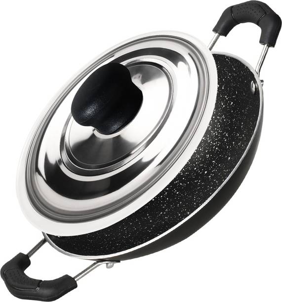 BERGNER Essential Plus Kadhai 22 cm diameter with Lid 2.5 L capacity