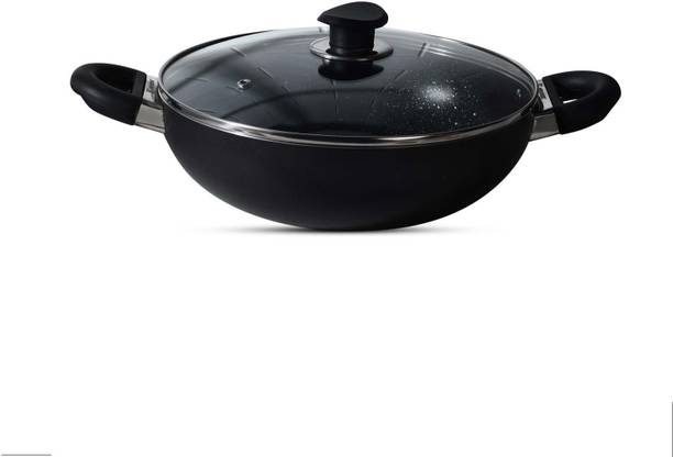 BERGNER Essential Plus Kadhai 26 cm diameter with Lid 3 L capacity