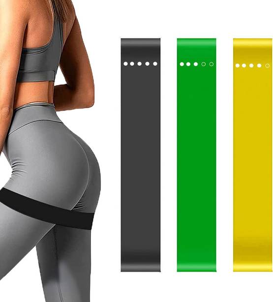 Manogyam Resistance Bands Mini Loop (Set of 3) Perfect for Toning & Home Workout Resistance Tube