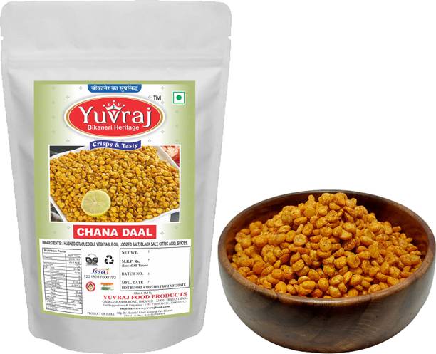 Yuvraj Food Product Chana dal Fried spicy masala snacks ( 350 Gm x 2 ) pack
