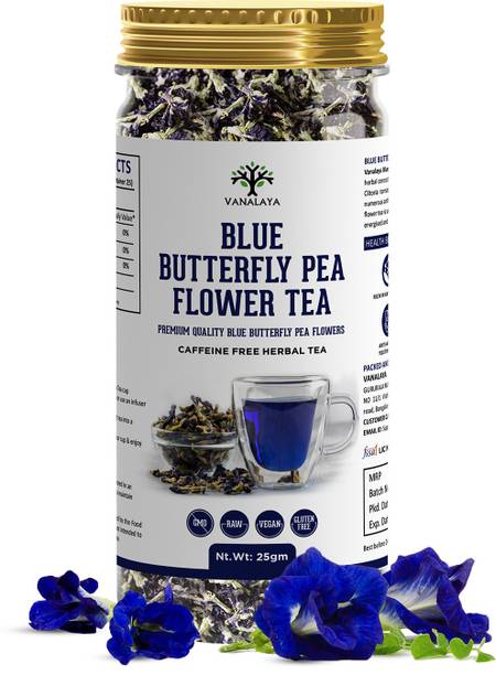 Vanalaya Butterfly Pea Tea Rich in Antioxidants For weight loss Reduce stress and Anxiety Herbal Tea Plastic Bottle