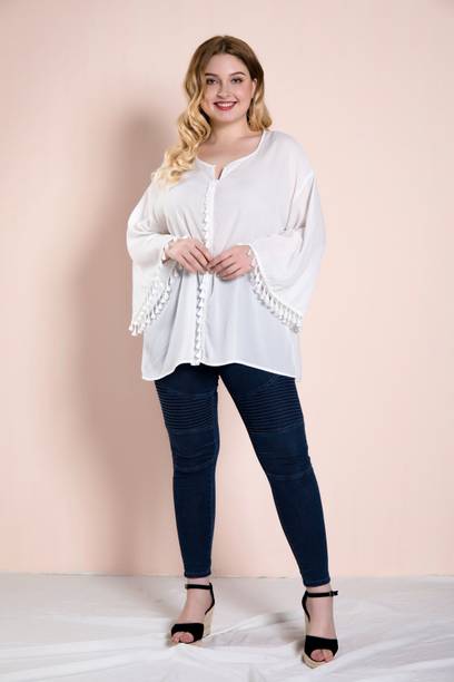 Urbanic Casual Printed Women White Top