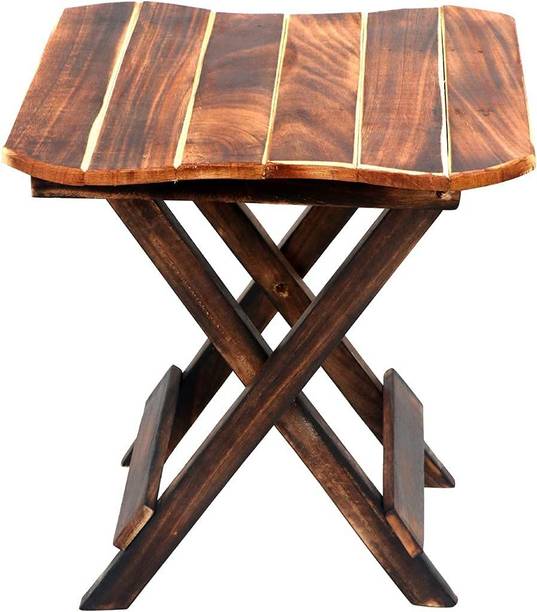Decomart Wooden Matte Finish Antique Folding Stool for Living Room (Brown , 12Inch ) Living & Bedroom Stool