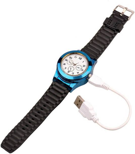 Exquisite Electronic Lighter Watch USB Cigarette Lighter USB Watch Lighter Fire Smoking Quartz Intelligent Luxurious BBQ Black Silver Premium Black Watch Lighter Cigarette Lighter