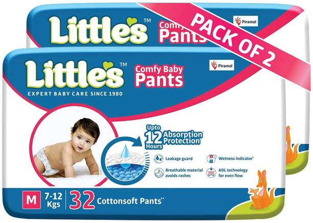 Little's Comfy Baby Pants Diapers with Wetness Indicator and 12 hours Absorption | Medium - M