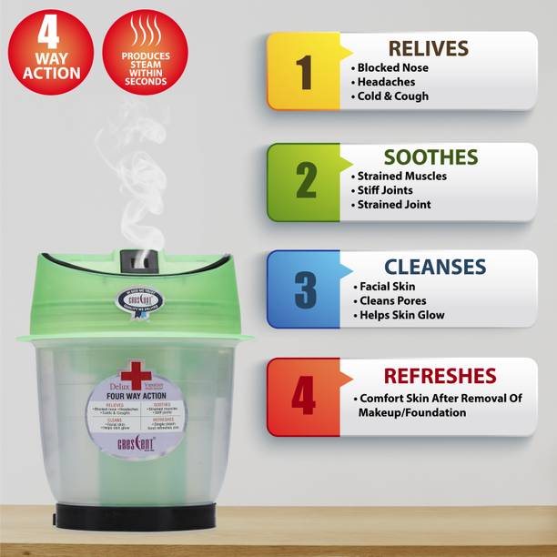 CRESCENT Delux Steam Inhaler 4 Way Action ( Stay Healthy Look Beautiful Live Better ) Vaporizer