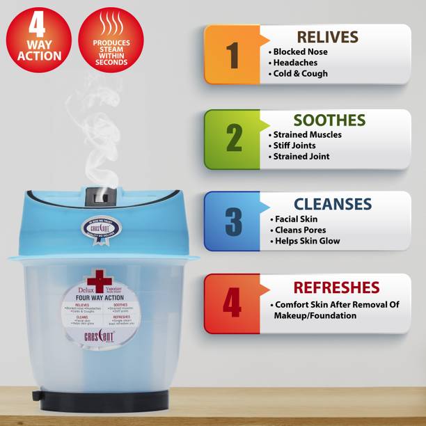 CRESCENT Delux Steam Inhaler 4 Way Action ( Stay Healthy Look Beautiful Live Better ) Vaporizer